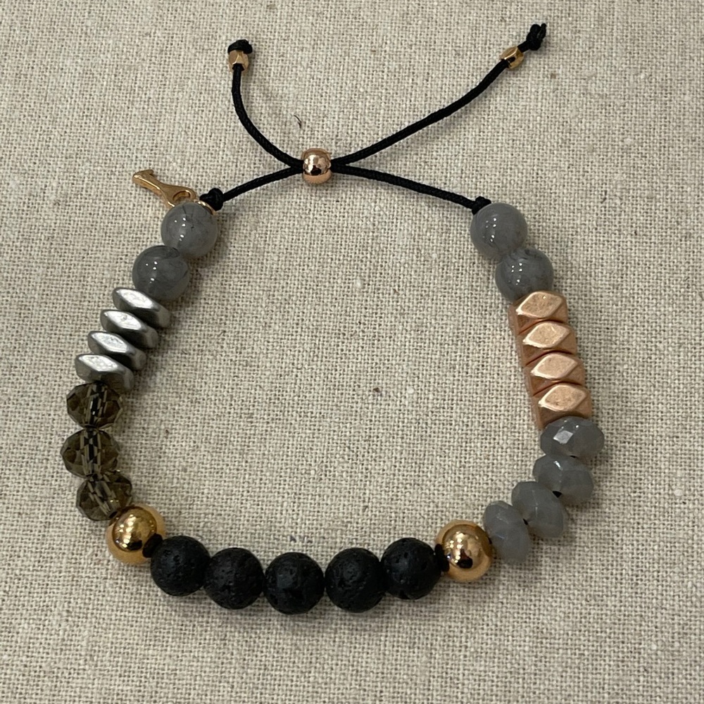 Lava beads pulley bracelet